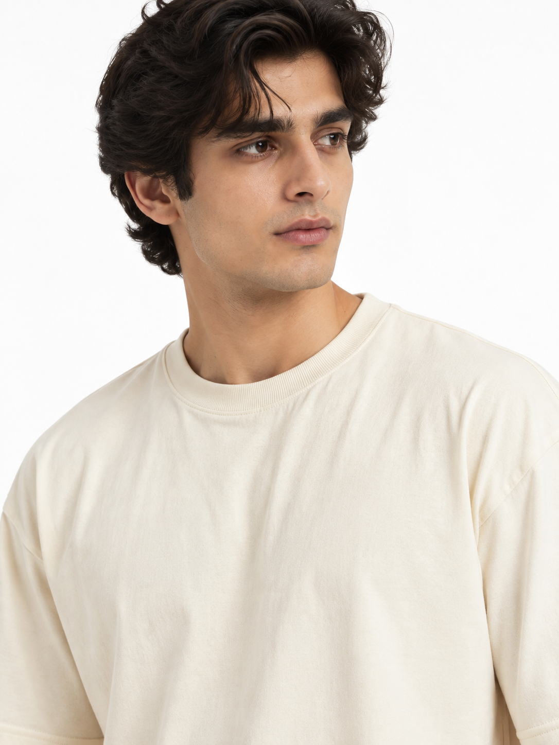 Oversized Premium Cotton T-Shirt – Ivory