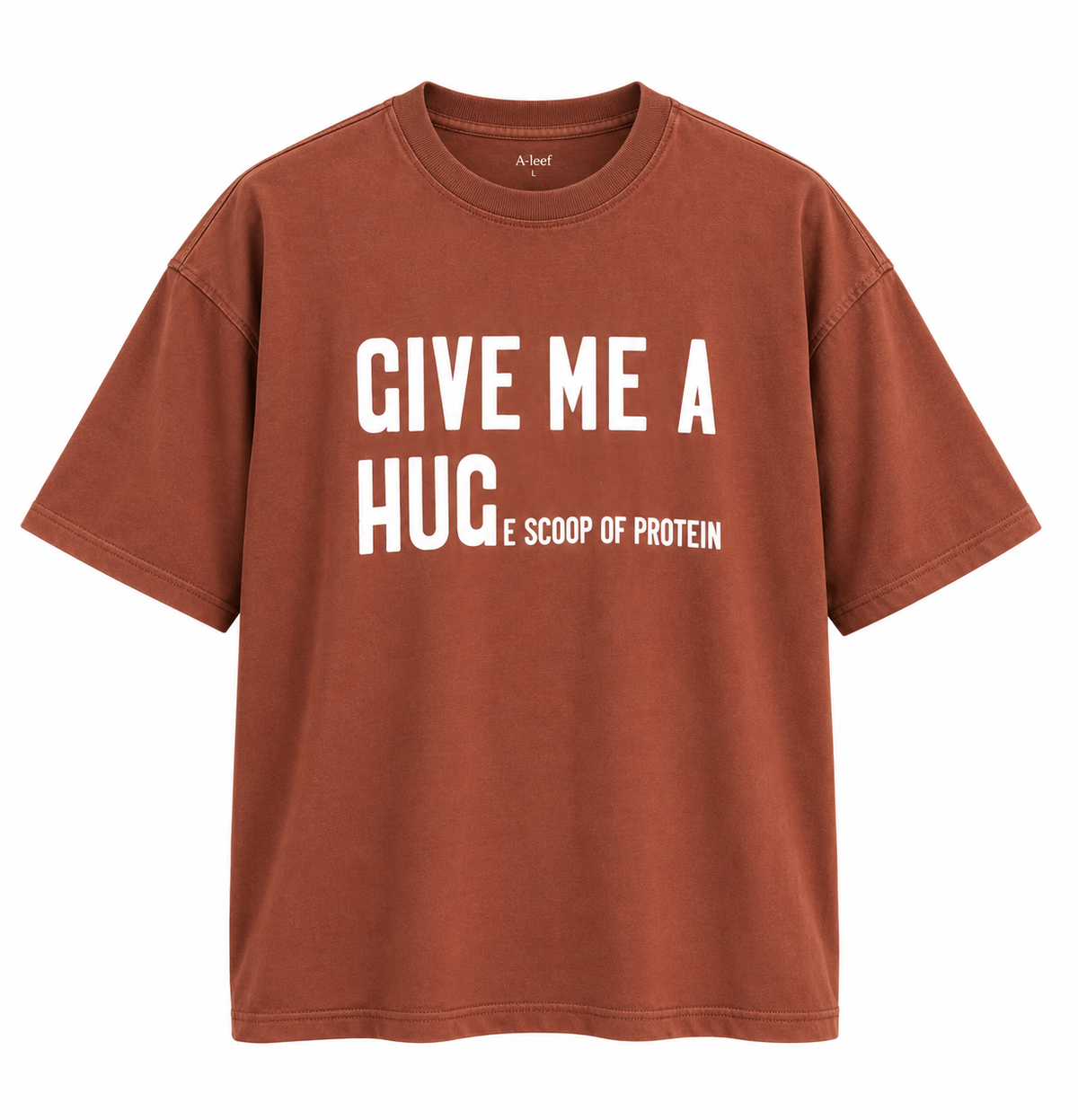 Oversized Athleisure Cotton T-Shirt – Hug & Protein Edition