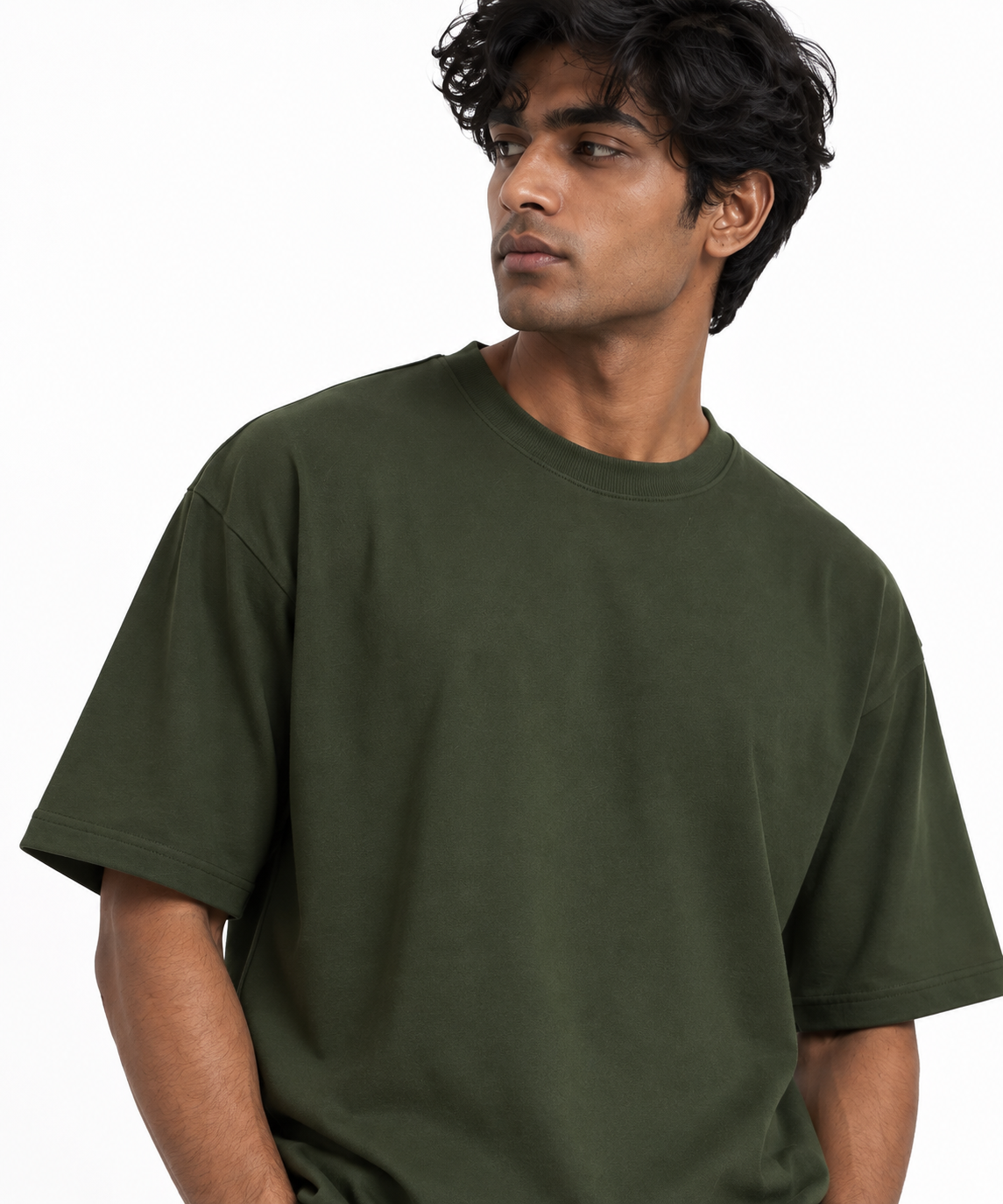 Oversized Premium Cotton T-Shirt – Forest